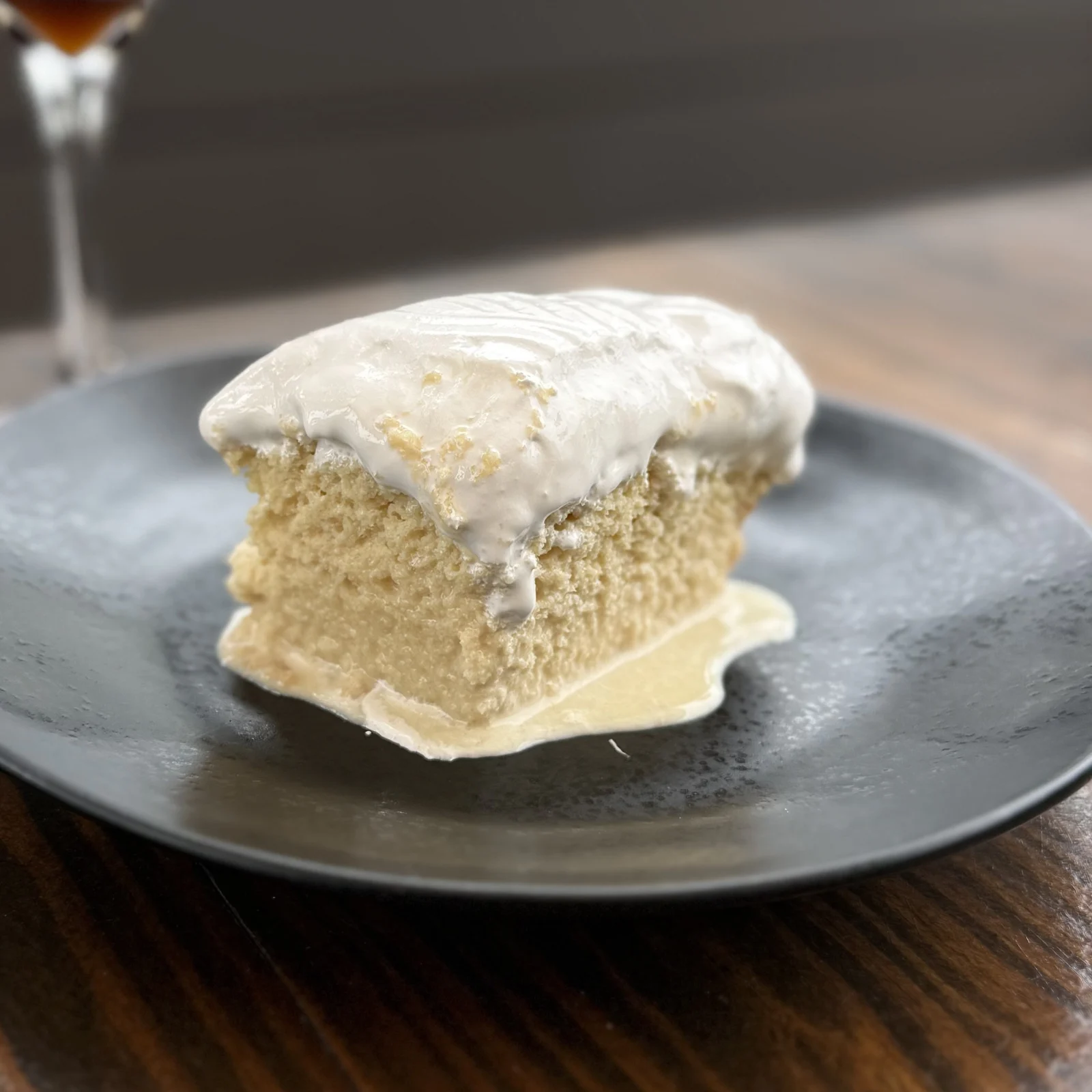 tres leches dessert at lunch heights beer garden