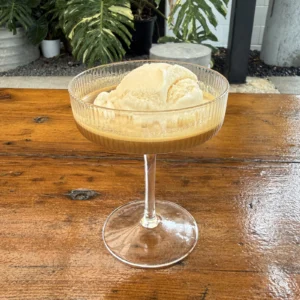 Affogato in the Heights with espresso served over vanilla ice cream at Botanic Beer Garden